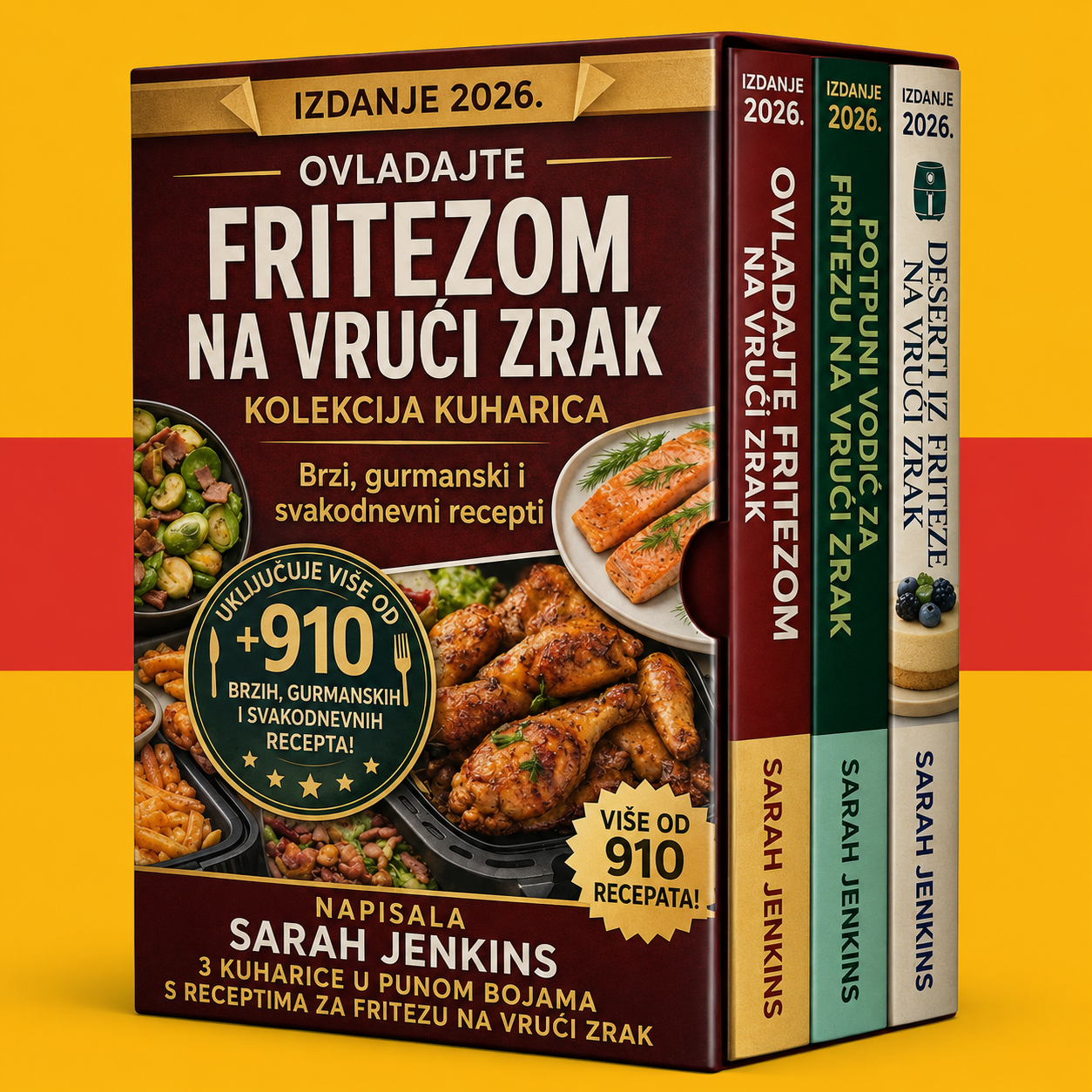 Knjiga recepata za fritezu na vrući zrak za početnike + 2 BONUS knjige