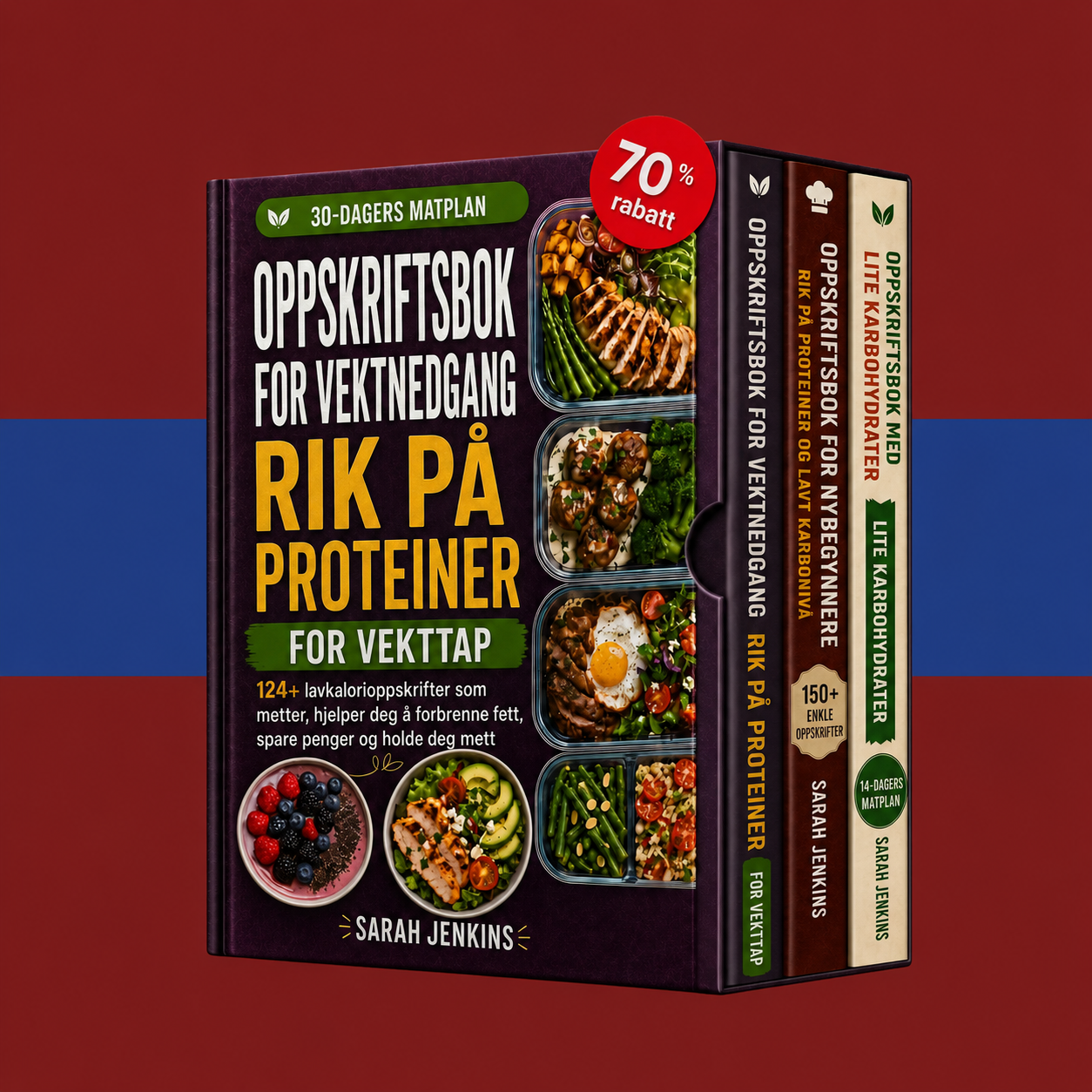 Den ultimate pakken: Oppskrifter med høyt protein, lavkarbo + 2 BONUSER