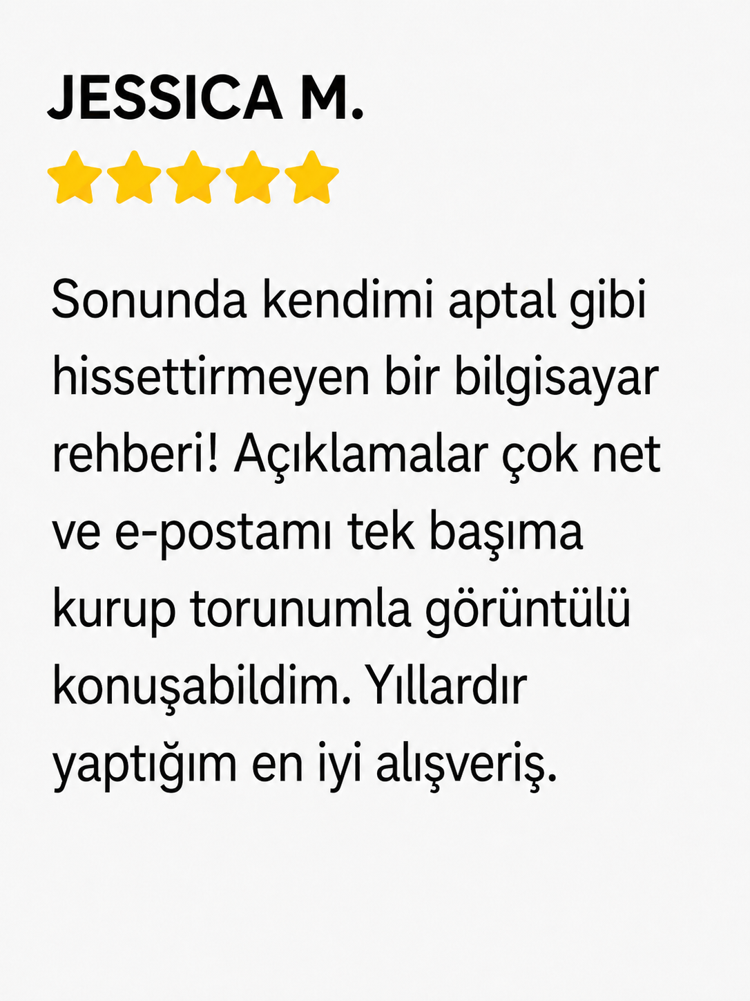 Müşteri değerlendirmesi 1
