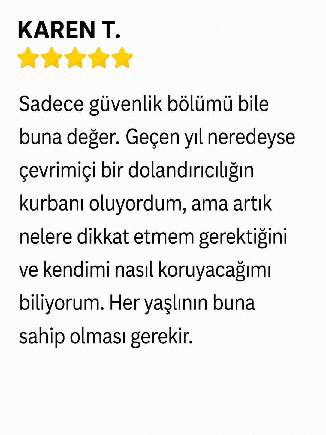 Müşteri değerlendirmesi 3