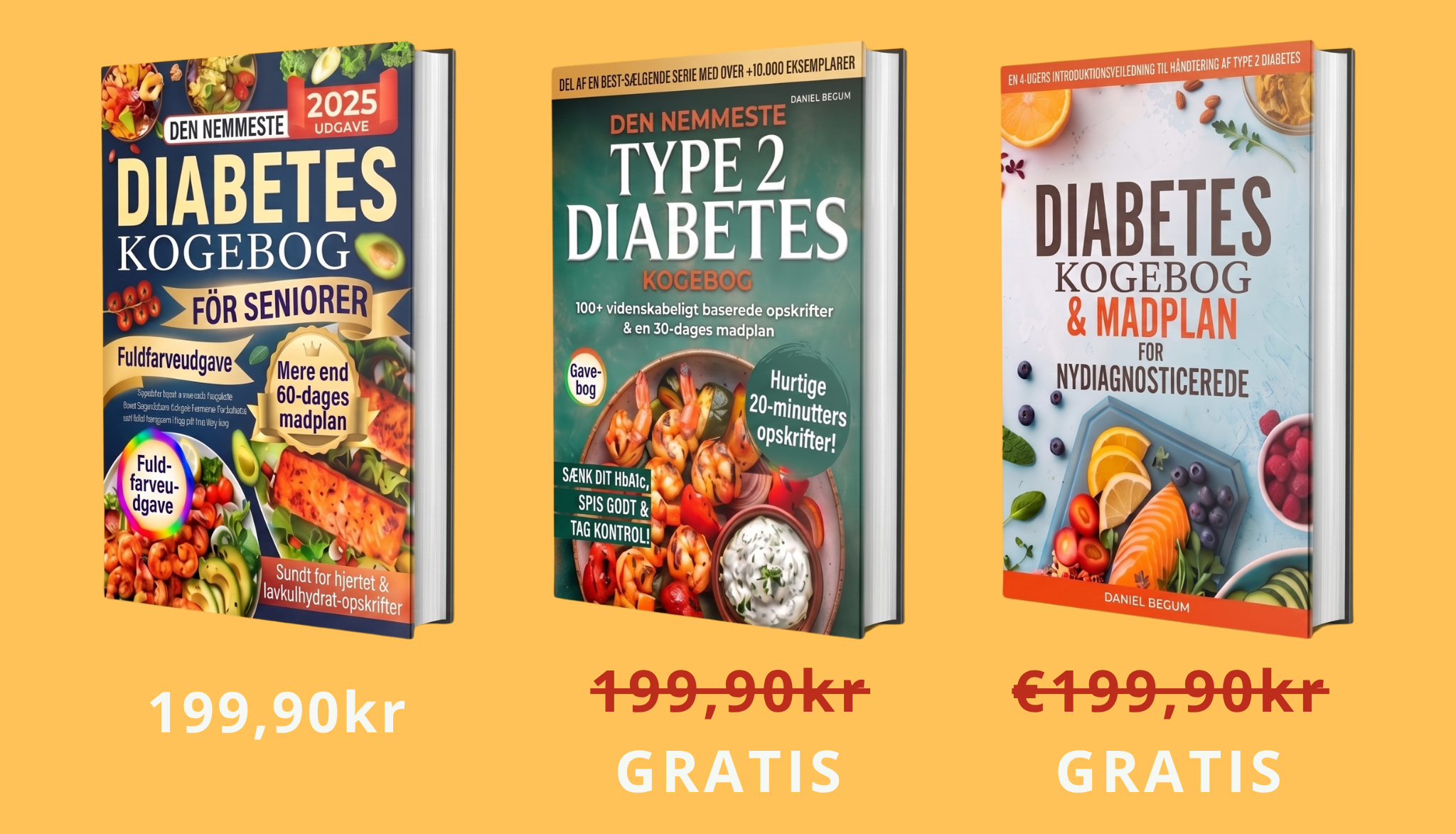 Pakke med 3 bøger – Kost for diabetikere
