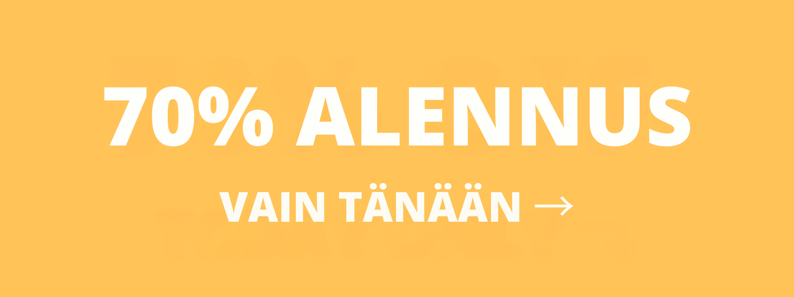Mainos 70 % alennuksesta