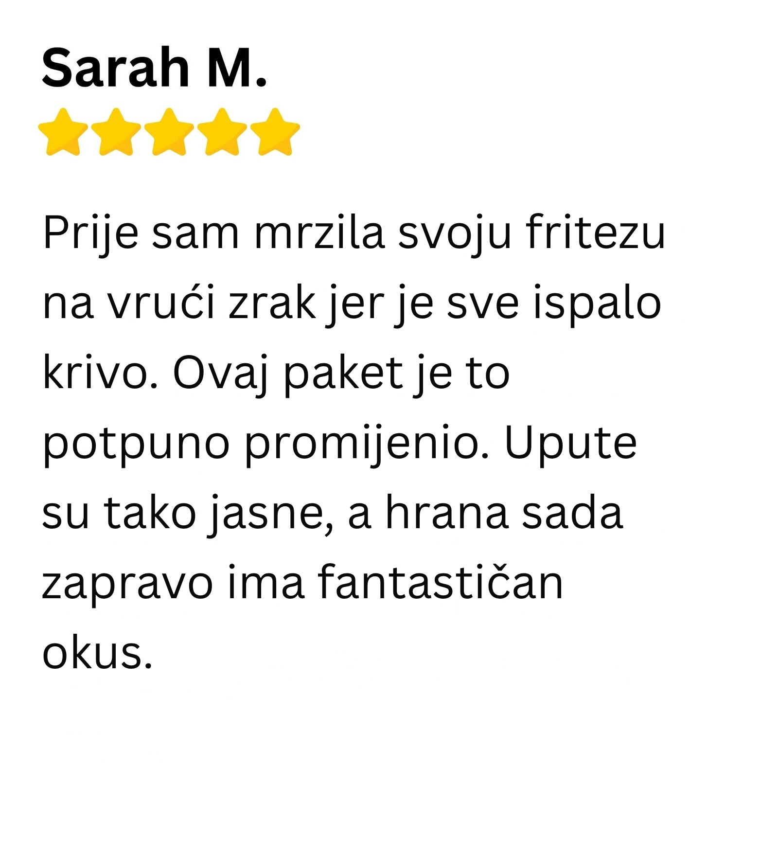 Customer review 1