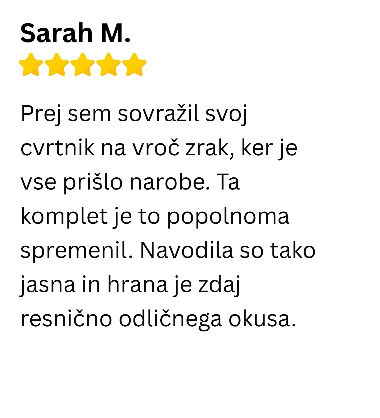 Customer review 1