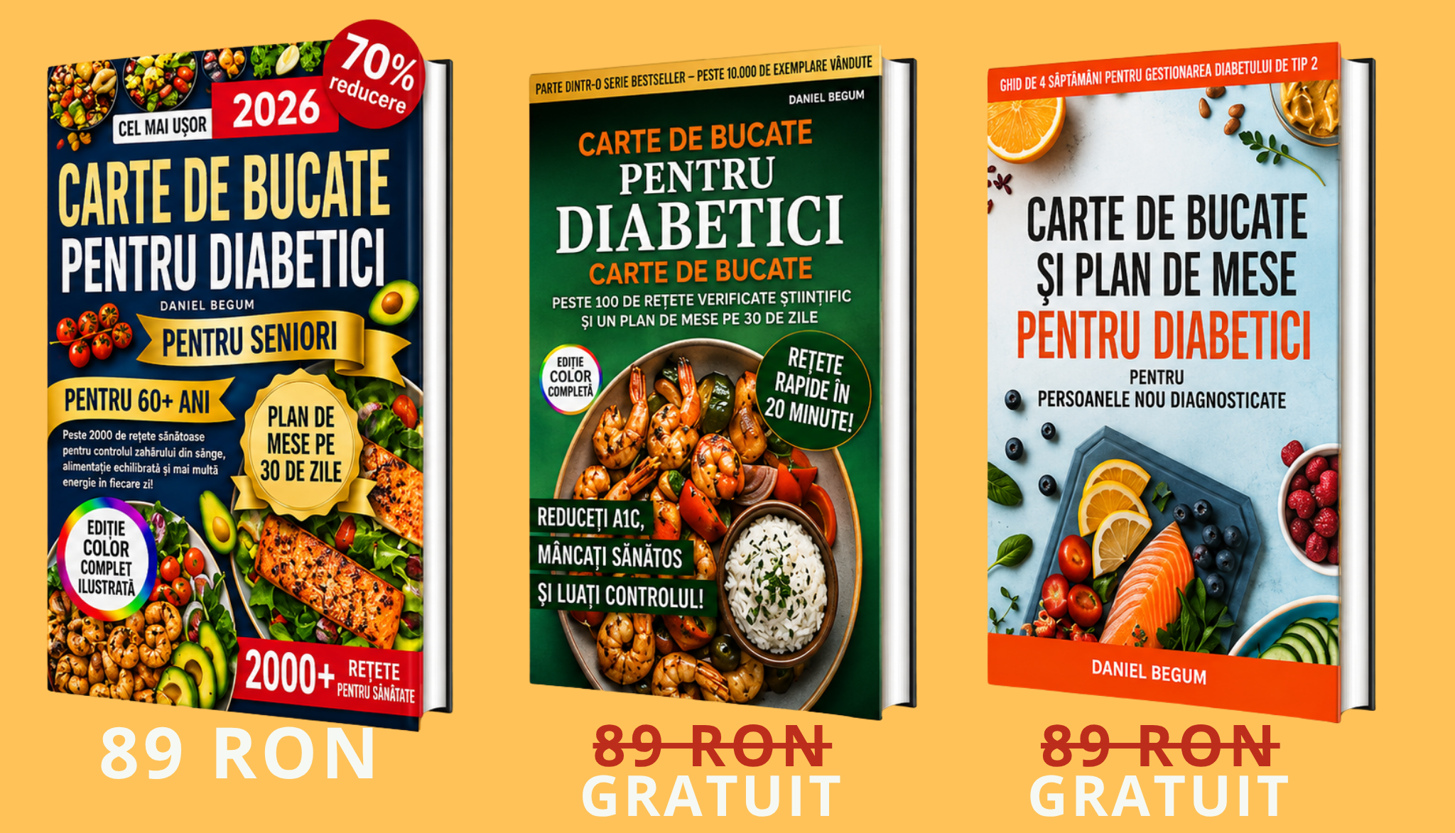 Pachet de 3 cărți – Dieta pentru diabetici