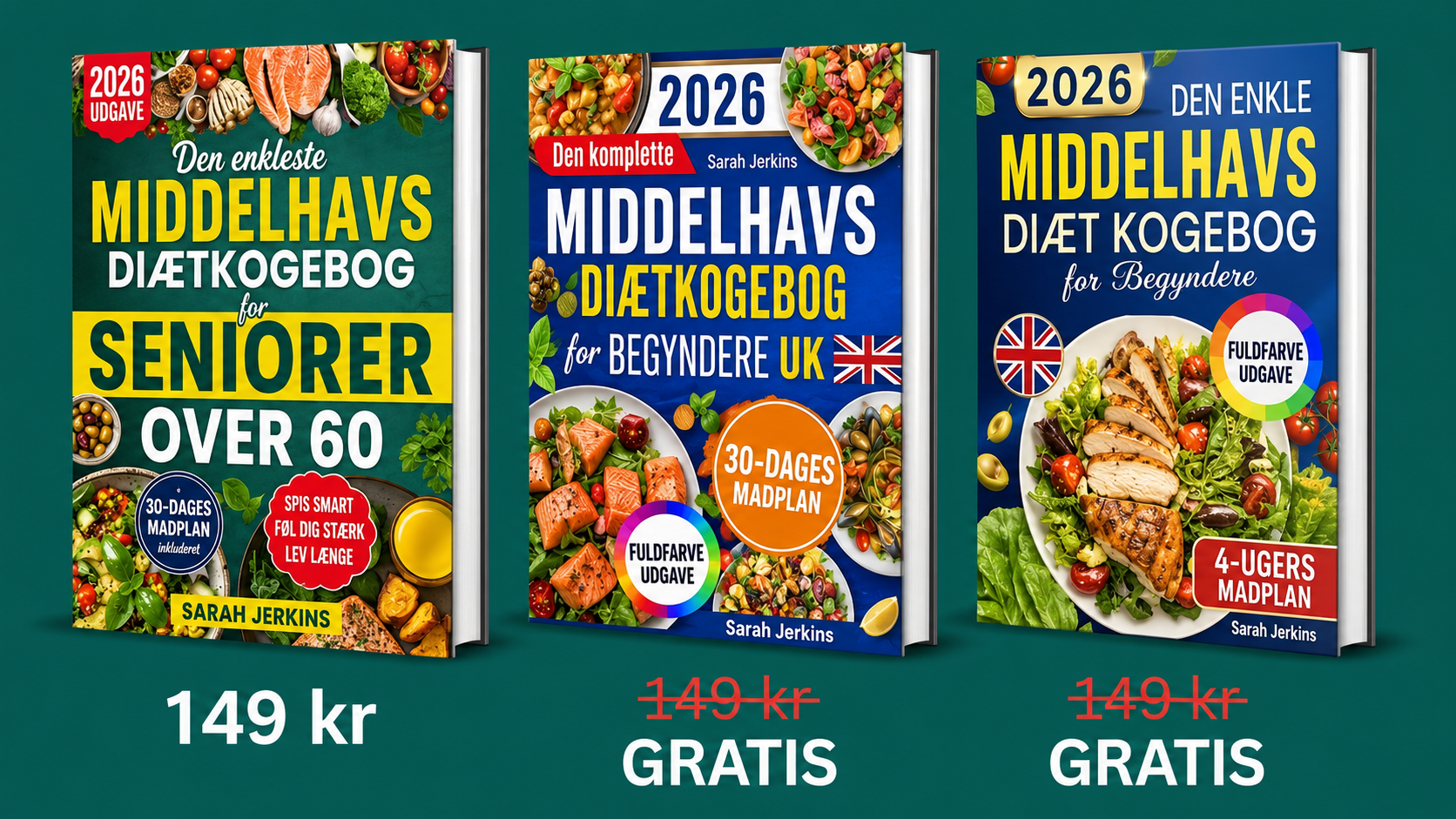 Pakke med 3 bøger